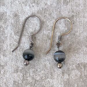 Hook Dangle Gray Beaded Earrings Jewelry Simple Dainty Classic Casual Boho